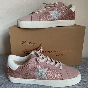 NWT Vintage Havana Pink Blush Bling Rhinestone Sneakers Size 8.5
